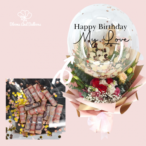 Confetti Floral Bubble Balloon