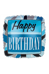 18" Happy Birthday square blue