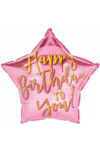 18" Happy Birthday to you Pink star