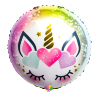 18" Rainbow Unicorn face