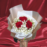 Popping Red Valentine bouquet