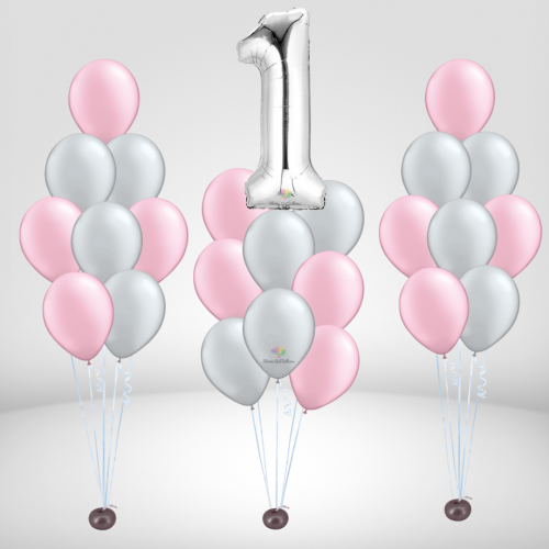 Number foil bouquet and balloon bouquet set B