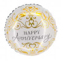 18" Anniversary White and Gold Classic