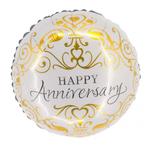 18" Anniversary White and Gold Classic