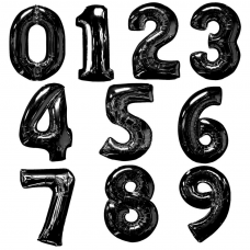 40" Black Number Foil Balloons
