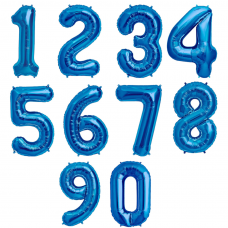 40" Blue Number Foil Balloons