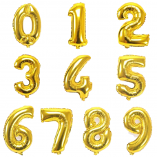 40" Gold Number Foil Balloons