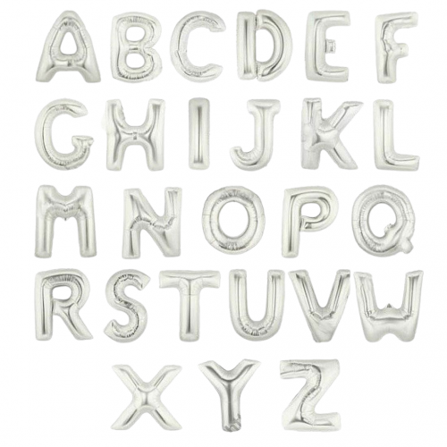 40" Silver Letter Foil Balloons