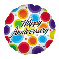 18" Anniversary Colourful Polka Dots