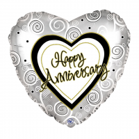 18" Anniversary Silver Heart