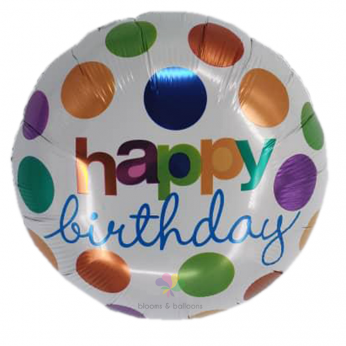 18" Birthday Colourful Polka Dots