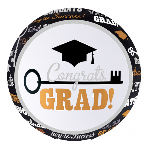18" Congrats (Grad) Black and White