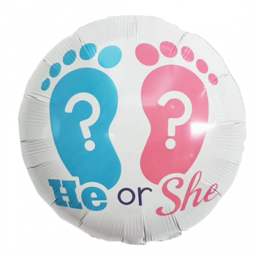 18" Gender Reveal White Round