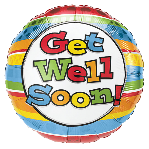 18" Get Well Soon Colourful Stripes
