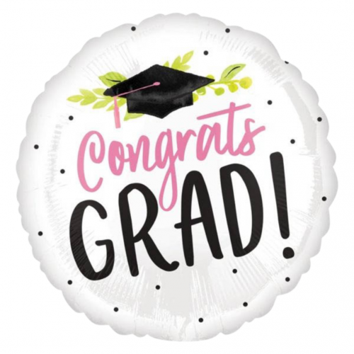 18" Congrats Grad White Fun