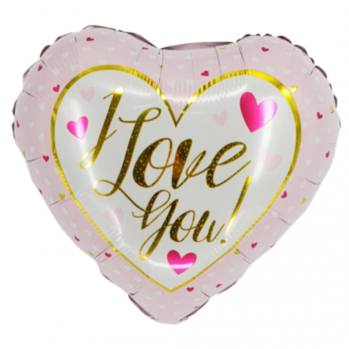 18" Valentine's Pink and Gold Heart