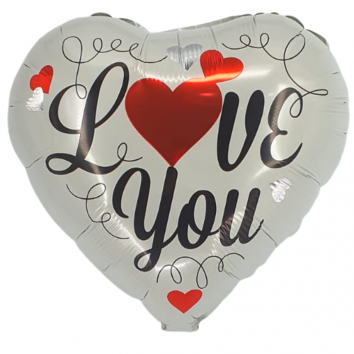 18" Valentine's Silver Heart