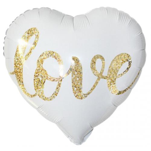 18" Valentine's White Heart