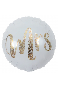 18" Wedding White and Gold Mrs