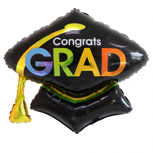 26" Congrats Black Grad Cap