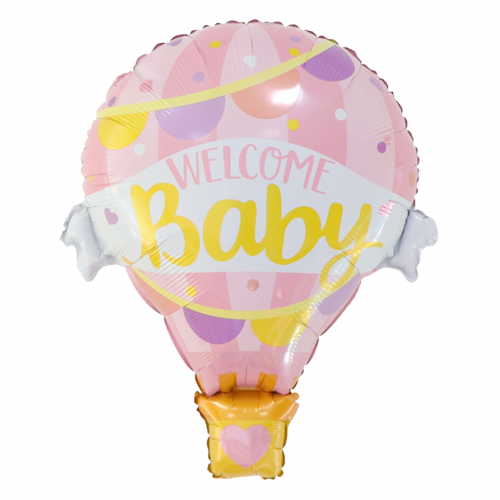 28" Baby Girl Hot Air Balloon