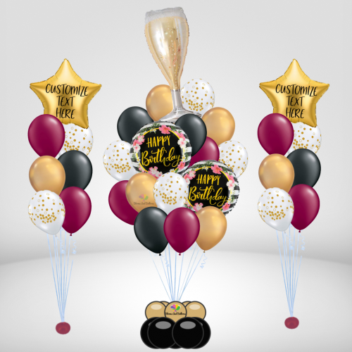 sweet dark Birthday Balloon Bouquet
