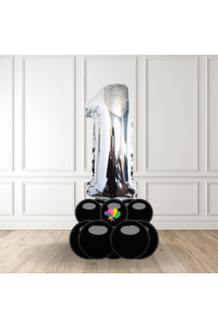 Silver number centerpiece