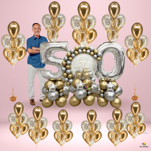 Blobble Marquee combo with balloon bouquets