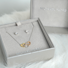 Micheal kors Tri-tone colour Heart with earrings set