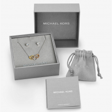 Micheal kors Tri-tone colour Heart with earrings set